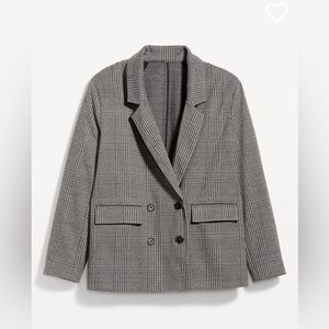 Double-Breasted Textured Blazer